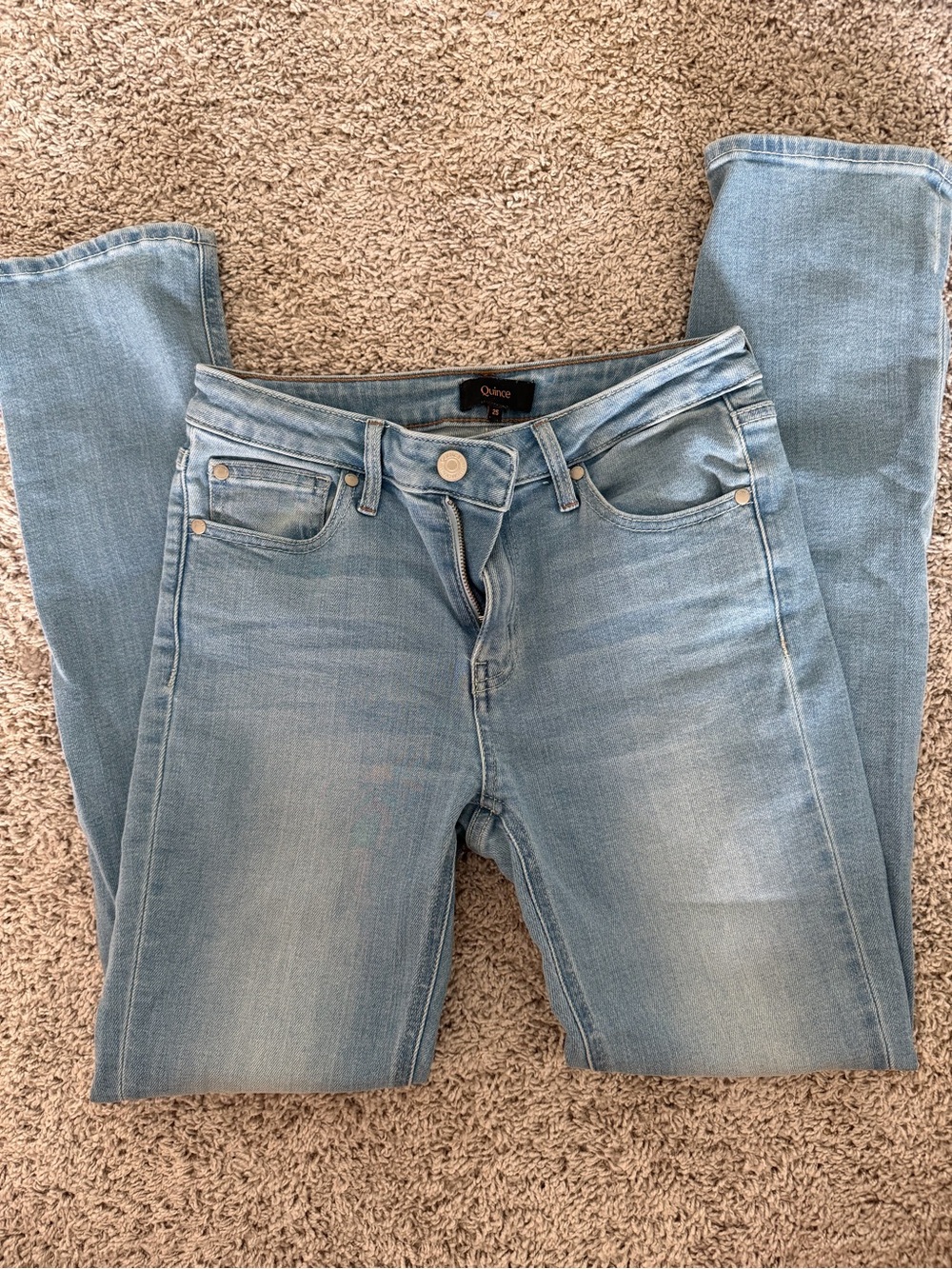 Quince Luna Stretch Slim Straight Light Wash Women’s Jeans - Size 25